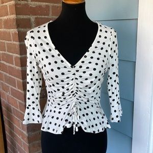 VENUS polka dot ruched crop top size medium